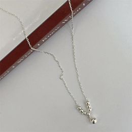 Chains Minimalist 925 Sterling Silver Necklace Mini Round Bead Clavicle Chain Pendant For Women Wedding Party S925 Jewellery