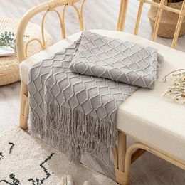 Blankets Plaid Knitted Blanket For Bed Decorative Sofa TV Throw Travel Aeroplane Office Nap Coverlet Cover Bedspread