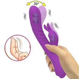Vibrators Mimic Finger Wiggling Rabbit Dildo Female Powerful G Spot Clitoris Stimulator Sex Toys for Women Adults 18 Masturbator 230307