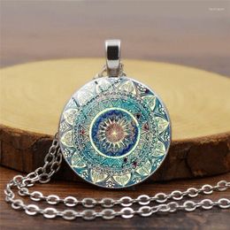 Stud Earrings Glass Cabochon Pendant Necklace Bracelet India Yoga Mandala Jewelry For Women's Fashion Gift Friendship