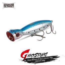 Baits Lures Kingdom TopWater Popper Professional Fishing Hard Artificial 8cm 10cm 13cm Floating Wobblers Tackle 230307