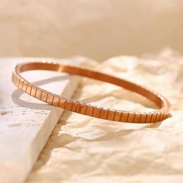 Bangle Fashion Minimalist Gold Bangles For Women Men Trendy Stainless Steel Metal Bracelets Bohemian Jewelry Accessories Gift Wholesale