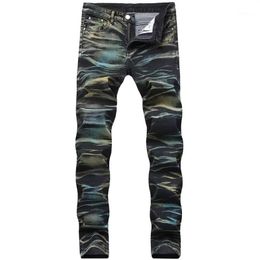 Men's Jeans Fashion Dye Casual Skinny Slim Fit Denim Pants Biker Hip Hop Men