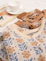 Women's Knits Tees Autumn Cardigan Women Korean Fashion Sweater Prairie Chic Flowers Knitted Jumpers Cosy Vintage Outerwear 230308