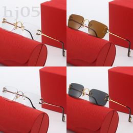 Fashion sunglasses designers Polarised sunglasses for woman no frame gold plated metal eyeglasses multicolor unisex beach glasses uv protection PJ039 C23