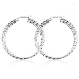 Hoop Earrings AsJerlya Vintage Gold Big Circle For Women Girl Ear Clip Stainless Fashion Earring Party Jewellery Accessories Gift