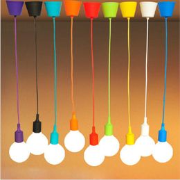 Pendant Lamps Colored Silicone Nylon Rope Lights Living Room Bar Dining Nordic Design Fish Line Hanging Deco FixturesPendant