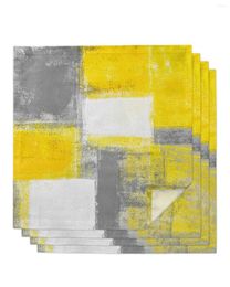 Table Napkin Oil Painting Abstract Geometric Yellow 4/6/8pcs Kitchen 50x50cm Napkins Serving Dishes Home Textile Products