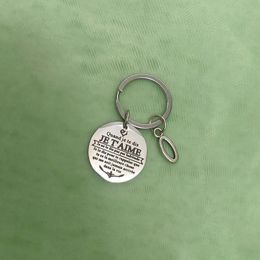 Keychains French Proverbs Car Keys Keychain Gift Birthday Personality Keyring Parents Children Friends Couple A-Z Metal Letters OrnamentsKey