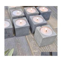 Candle Holders Concrete Tealight Holder Moulds Candlestick Sile For Cement Diy Vessel 210722 Drop Delivery Home Garden Dhwul