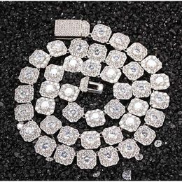 Tennis Graduated 1M Square Iced Out Dianond Tennis Chain Cubic Zirconia Designer Diamond 14K Gold Chains Mens Jewellery Hip H Dhgarden Dhaju