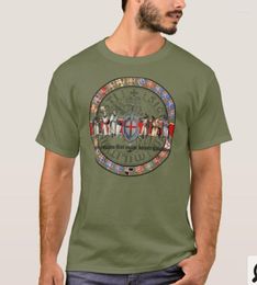T-shirt da uomo Stemmi I Templari Gran Maestri. T-shirt grafica Knights Templer con scudo e spade Camicia da uomo in cotone