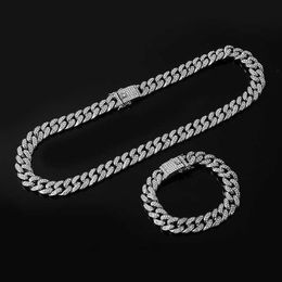 Pendant Necklaces HIP Cuban Link Chain for Men Miami Iced Out Cuban Necklace Gold Plated Bling Necklaces 13MM Rapper Jewellery for Men Women L2404 L2404