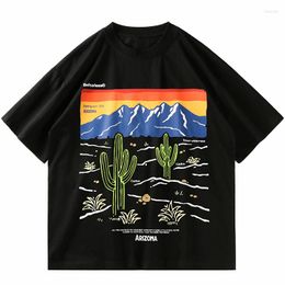 Camisetas masculinas de camiseta masculina cactus montanha suport-sumonset camise