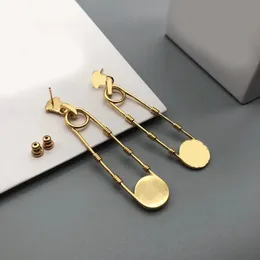 Designer Earings For Women Gold Paper Clip Pendent Earrings Fashion Men Dangle Earring Luxurys Hoops Jewellery V Studs 925 Silver