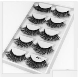 False Eyelashes Artificial Mink 3D Synthetic Lashes Natural Long 1Cm1.5Cm Fl Strip K17 Drop Delivery Health Beauty Makeup Eyes Dh1Bt