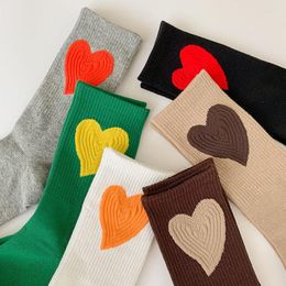 Women Socks Female Ins Tide All-match Simple Love Spring Autumn Cotton Korean Version Of The Trend Street Skateboard Pile