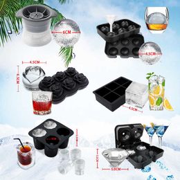 Ice Cream Tools Silicone Ice Ball Maker Sphere Trays Square Cube Kitchen Bar Accessories Cocktail Whiskey Glass Moulds Rose Diamond Z0308