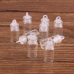 Storage Bottles Jars 100pcs 112265mm 1ml Mini Glass ing Bottles Tiny Jars Vials With Plastic Stopper J230301