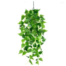 Decorative Flowers Artificial Hanging Plants Vines Ferns Epipremnum Aureum Rattan Fake Leaves Wall