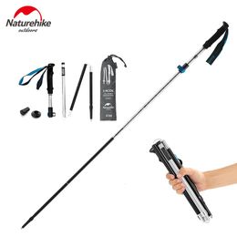 Trekking Poles Nordic Aluminum Alloy Ultralight Collapsible Stick Hiking Pole Foldable Travel Walking Sticks 230307