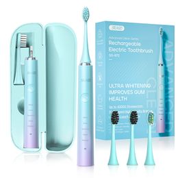 Toothbrush Seago Sonic Electric Toothbrush 5 Modes Waterproof Fasth Head Adult Brush USB Charging Couple Gift Unique Colourful Design 230308