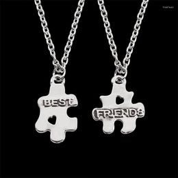 Pendant Necklaces Friend Necklace 2-piece Set Geometric Splicing Letter Friendship BFF Fashion Jewelry Gift For Women