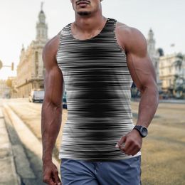 Men's Tank Tops T Shirt V Neck Men Round 3D Printed Summer Casual Sleeveless