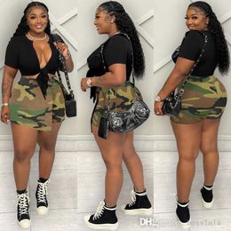 Fashion Womens Camouflage Irregular Shorts Skirt Pants For 2023 Summer Sexy Dress Plus Size Clothes S-3XL