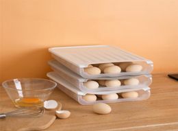 Cozinha suprimentos 18 grade Bandeja de ovo transparente Caixa de armazenamento de geladeira automática Rolamento de alimentos plásticos 2104231240072