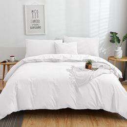 Bedding sets MIDSUM Solid Color Bedding Set Soft Double Duvet Cover Set For Euro Couple Bed el Twin Size Bedding Comfortable Home Textile 230308