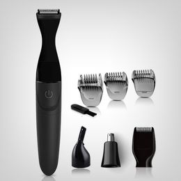 Clippers Trimmers 4in1 nose hair trimmer beard trimer men eyebrow face stubble nose trimmer ear cleaner machine hair removal AA battery powered 230307