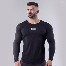 Men's T Shirts 2023 Men Skinny Long Sleeves Shirt Gyms Fitness Bodybuilding Cotton T-shirts Male Jogger Workout Sportswear Tee Tops Clothing
