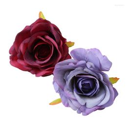 Headpieces Bridal Headdress Hair Clip For Wedding Flocking Cloth Red Rose Flower DIY Hairpin Party Accessories