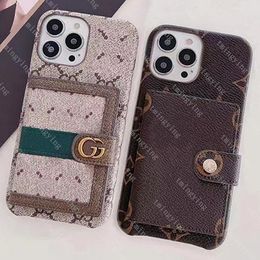 Designer Wallet Leather Phone Cases For iPhone 15 Pro Max 14 13 12 11 Fashion Brand Letter Print Back Cover Case iPhone15 15ProMax Card Holder Pocket Purse Luxury Shell