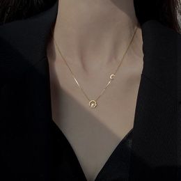 Pendant Necklaces Sun Moon Female Ins Adjustable Clavicle Chain 2023 Original 14k Gold Plated Choker JewelryPendant