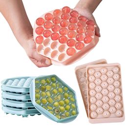Ice Cream Tools Colorful Round Ice Mould Ice Cube Tray Kitchen Plastic Ice Hockey Mold Food Grade Ice Cube Makers DIY Ice Cream Mould Z0308