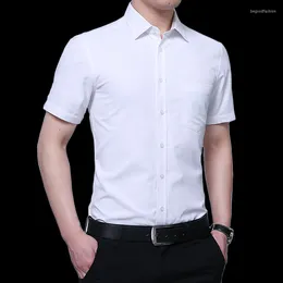 Men's Casual Shirts 2023 Spring Summer Men Shirt Sleeve Whie Pink Blue Turn Down Collar Tops Male Smart Clothes Suitable Daily
