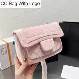 CC Bag Other Bags Spring Classic Mini Flap Velour Square Bags Quilted Pink Black Cosmetic Case Vanity Tofu Pocket Purse Vintage Gold Hardware Matelasse Crossbod