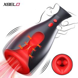 Masturbators Automatic Inflatable Male Masturbator Cup Vibration Deep Throat Blowjob Sex Machine Adult Toys for Men Penis Masturbation 230307