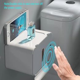 Toilet Paper Holders Induction Holder Shelf Automatic Out Box Rack WallMounted Dispenser Bathroom Access 230308