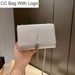 CC Bag Other Bags Womens Shiny Sequins Tassel Wallets French Designer Top Real Leather Classic Coins Purse Gold Silver Metal Chain Crossbody Bags Outdoor Trend