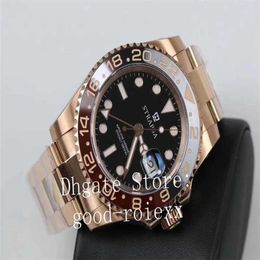 Designer Watches Mens Luxury Rose Gold Watch Automatic Cal 3285 Black Brown Bezel Cerachrom Men Gmt 904L Steel 126715 Chnr ETA Watches GMF227r