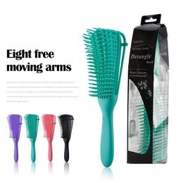 Hair Brushes Eight Claws Comb Shun Antiknot Plastic Mas Ribs Shape Drop Delivery Products Care Styling Dhkby