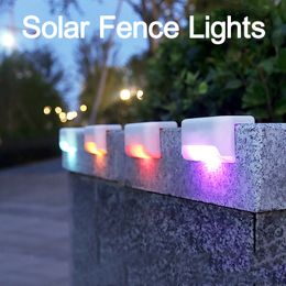 Solar Garden Lights Outdoor Waterproof LED Fence Lamp Garden Pathway Pool Patio Stair Steps with 2 Lighting Modes Warm White/Color Changing oemled