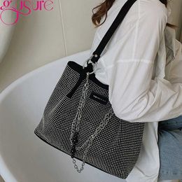 Shopping Bags Vintage Women Shoulder Bag Designers Luxury Rhinestones Handbag for Female Travel Large Capacity Shopper Totes Sac a Main 230304