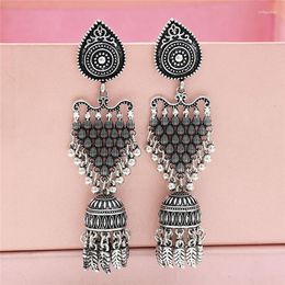 Dangle Earrings Afghan Jhumka Antique Gold Big Long Drop For Wedding Classic Traditional Nepal Thailand Ethnic Oxidised Jewelry.