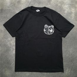 Men's T Shirts Line 2023 Men Bear Skull Gentleman T-Shirt Hip Hop Skateboard Street Cotton T-Shirts Tee Top Kenye S-XXL #K46