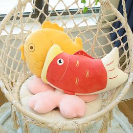 ぬいぐるみ人形42cm魚豚おもちゃカワイイの花を読む子供のためのビットデイギフト子供家の装飾詰め物230308