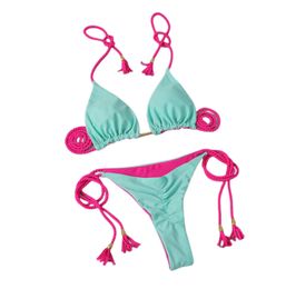 Bikini 2023 Costume da bagno a due pezzi a vita alta da donna Costume da bagno da donna push-up da donna